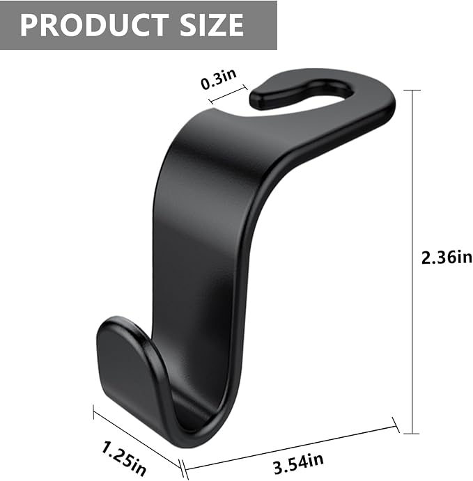 DTDNZKN 8-Pack Car Seat Back Storage Hook | Auto Seat Hook Hangers Storage Organizer Interior Accessories for Purse Coats Umbrellas Grocery Bags Handbag - Image 2