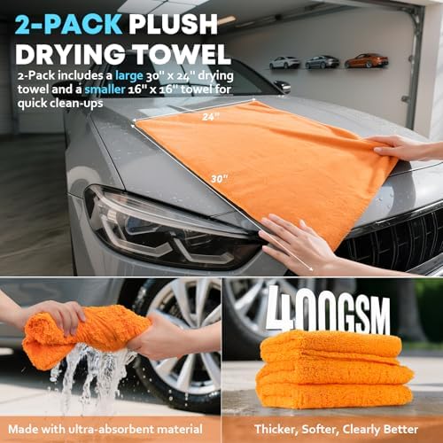 VCANENERGY Car Cleaning kit, Car Interior Detailing kit with 10000pa Car Vacuum Cleaner, Wheel Brush, Windshield Cleaner Tool, Microfiber Towel, Wash Mitt, Interior and Exterior Car Wash kit with Bag - Image 5
