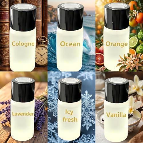 Car Air Freshener Refills – Set of 6 (10 ml each), Universal Fit for Air Vent Smart Car Fresheners, Refreshing and Pleasant Scent (Cologne+Ocean+Orange+Lavender+Icy fresh+Vanilla) - Image 2