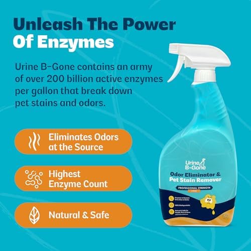 Urine B-Gone Enzyme Cleaner for Human, Cat & Dog Urine, Citrus, 32 oz - Image 6