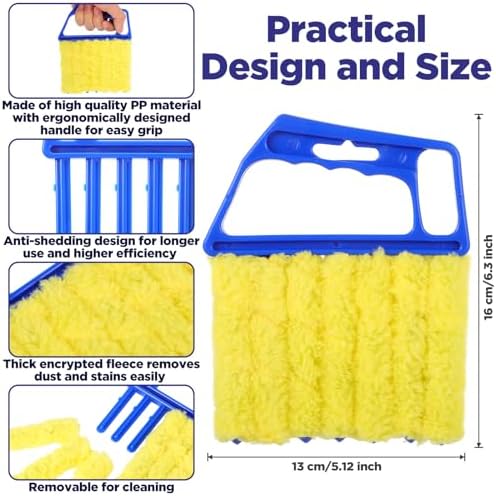 4 Pcs Blind Cleaner Tool 7 Finger Microfiber Window Blind Duster - Image 2
