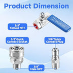3/8" Quick Connect Pressure Washer Ball Valve, 5000 PSI - Image 5