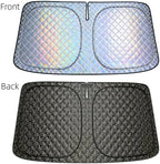 Foldable Windshield Sunshade | 5-Layer Laser Reflective Oxford Fabric Car Sun Shade with Steel Frame | UV Protection Heat Shield Sun Visor | Keeps Interior Cool & Protects Dashboard M (55 x 27.5 in) - Image 4
