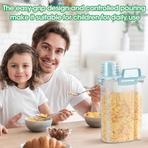 TBMax Rice Storage Container 3-5 Lbs Flour Container Cereal Dispenser with Measuring Cup, Airtight Dry Food Container Bin for Kitchen Pantry Storage Organization - Image 4