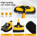 HIPPIH 15° Curved Car Wash Brush with Long Handle, 2 Scratch-Free Mop Heads - Image 6