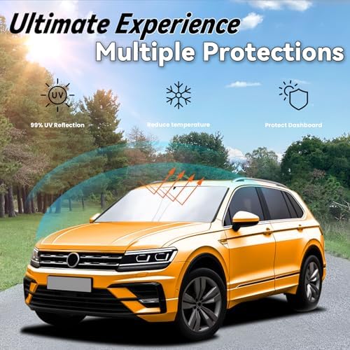 Windshield Sun Shade for 2018-2026 VW Tiguan Volkswagen Tiguan - Image 3