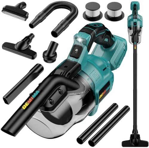 Cordless Vacuum for Makita Battery, 5 in 1 Lightweight Handheld Vacuum Cleaner with 500W Powerful Motor, 46 CFM Portable Hand Vacuum with Filtration HEPA for Floor, Carpet(Battery Not Included) by Unknown