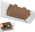 Magnetic Car Sunglasses Holder - Beige Nappa Visor Glasses Case | One-Handed Eyeglass Clip for Large Frames heat-resistant storage for aviators & cards,damage-free,vanity mirror friendly by Unknown