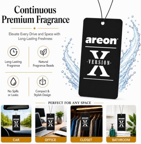 AREON X AXV05 Hanging Best Car Air Freshener New Car Scent, Paper Hanging Ornaments, Long Lasting Scent for Car or Home 12 Pack | Long Lasting Fragrance - Rear View Mirror Design - Car Home Office Closet Use - Helps Reduce Odors - Image 5