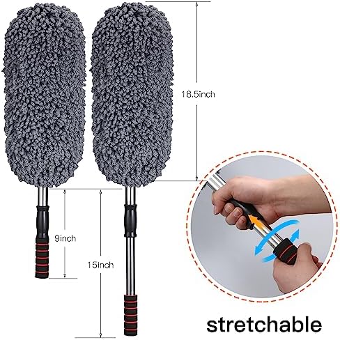 IPELY 3 Pack Large Microfiber Car Duster Exterior Scratch Free with Extendable, Car Duster Interior Multipurpose dust Cleaning - Image 2