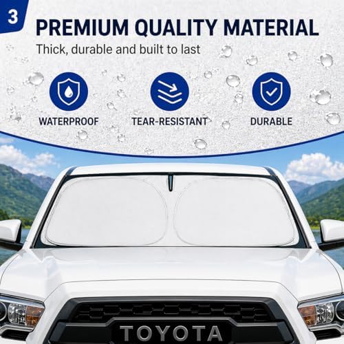 Custom Fit Windshield Sun Shade for Toyota Tacoma 2016-2026 - Image 4