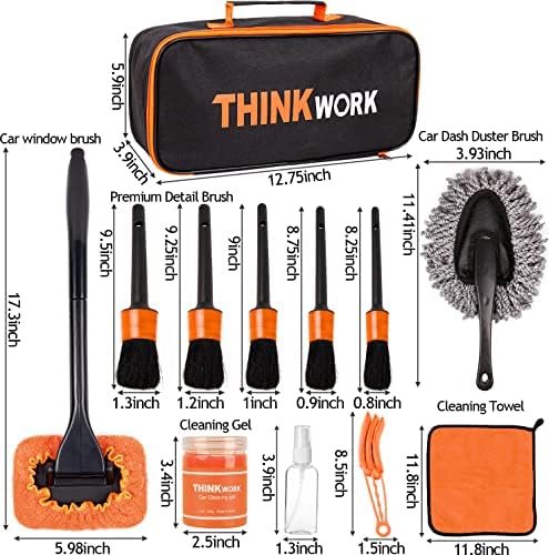 THINKWORK Windshield Cleaner Tool, Car Detailing Kit Interior, Car Cleaning Kit Interior and Exterior Detail Brush, Auto Supplies & Accessories for Men Women - Image 6