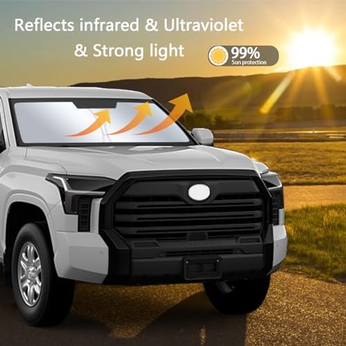 Windshield Sun Shade for Toyota Tundra 2022-2026 Foldable - Image 2