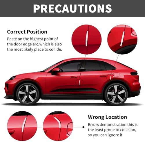 6 Inch 4Pcs 3D Carbon Fiber Texture Car Door Edge Protector Trim Strip Anti-Scratch and Anti-Collision Side Door Protectors Vehicle Exterior Accessories Sticker White - Image 4