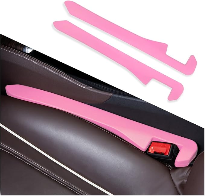 IHOTDER 2PCS Car Seat Gap Filler,Super Flexible Car Side Seat Gap Filler Car interior Accessories,Universal CCar Organizer Between Seats for Tightly Filling Seat Gaps (Pink)…… by IHOTDER