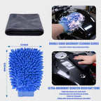 13PCS Motorcycle Cleaning Kit, Motorcycle Detailing Kit Overall Cleaner Tools Car Washing Brush Rims Cleaning Kit Chain Tire Wheel Brush Set Chain Tire for Car Bike Motorbike (Blue) - Image 5