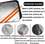 Front Windshield Sun Shade Fit for Dodge Charger Challenger Durango Journey Universal Fit to All Dodge Cars Foldable Sun Visor Protector Custom Fit Dodge Window Sunhade (Orange Trim) - Image 4