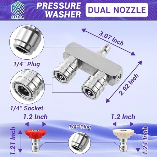 Dual Pressure Washer Tips, 1/4 Inch Quick Connect, 5000 PSI - Image 6