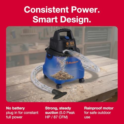 Koblenz WD-9 L212 Wet Dry Vacuum Cleaner, 9 Gallon, 5.0 PHP - Image 6