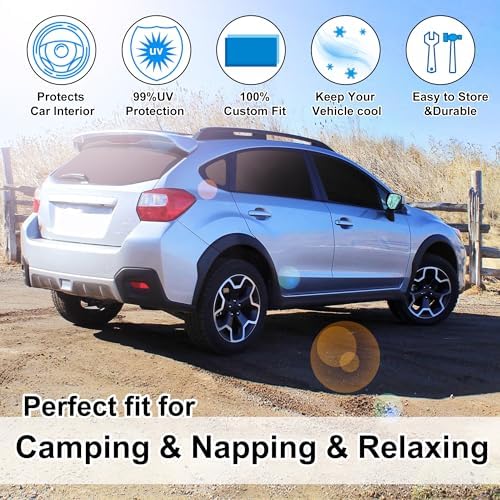TINGLU Window Shades for Subaru Crosstrek 2013 2014 2015 2016 2017 Accessorie Car Side Full Windows Rear Triangular Windshield Sun Shade Sun UV Rays & Privacy Protection for Camping,Napping 8PCS - Image 6