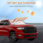 Windshield Sunshade Umbrella for 2019-2026 Dodge Ram 1500 2500 3500 Custom Fit Windshield Sun Protector Cover 6-Layer Heat-Resistant Fabric Ultra-Strong Fiberglass Frame (for 2019-2026 Dodge Ram) - Image 3