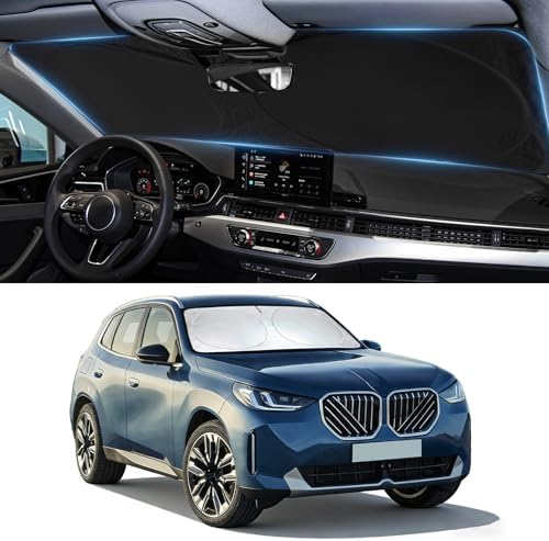 Sunshade for X3 Windshield Sun Shade Custom Fit for 2018-2025 2026 BMW X3 Accessories Foldable Front Window Shield Cover Sun Visor Protector Automotive Interior Protector Block UV Rays by INSAUTO