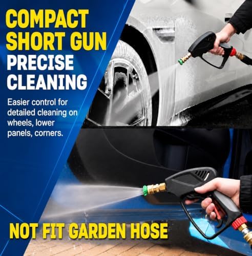 TOOLCY Pro Short Pressure Washer Gun 5000 PSI with 360° Swivel 3/8" Inlet - Image 4