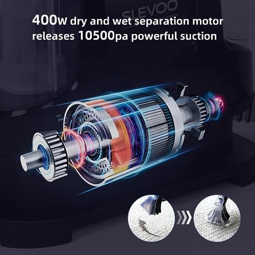 Slevoo 400W 18Kpa Carpet Cleaner Machine with 1 Bottle Cleaning Solutions - Image 3