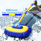 MVEQRRN 15°Curved Chenille Car Wash Brush Mop with Long Handle(Blue) - Image 6
