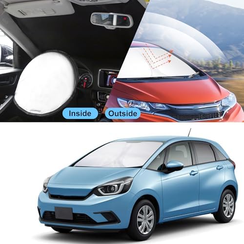TINGLU Sun Shade for Honda Fit 2015-2020 Accessories Windshield Sun Shade Window Shade UV Rays Protection Sun Visor Cover with Steering Wheel Sunshade Storage Bag - Image 6