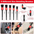 Windshield Cleaner Tool, 17Pcs Red Car Interior Cleaning Kit, Car Detailing Kit Interior Cleaner, Car Detailing Brushes, Car Cleaning Gel, Inside Cleaning Supplies Accessories for Women Girls - Image 4