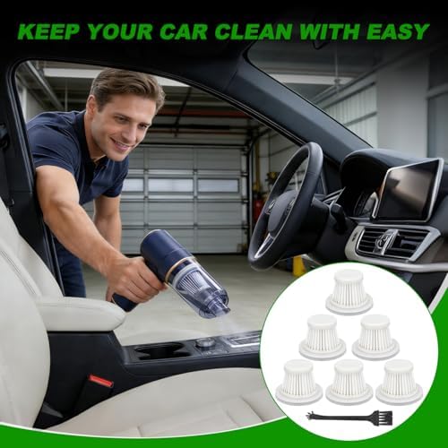 LT-117C Filters Replacement Compatible with KMM LT-117C Handheld Car Vacuum Cleaner - HEPA Vacuum Filter - 6 Pack - Image 7