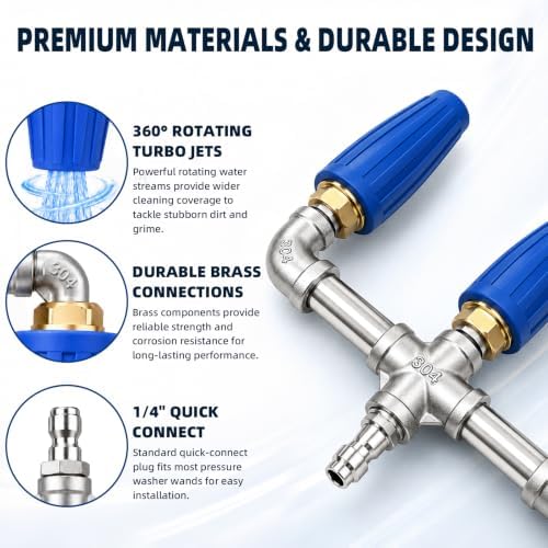 Triple Pressure Washer Turbo Nozzle, 3-Head, 1/4-Inch Quick Connect - Image 5