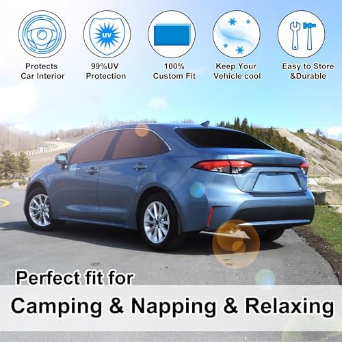 TINGLU Window Shades for Toyota Corolla Hatchback 2020-2026(Not for Corolla Cross) Accessories Side Full Windows Cover Camping Rear Triangular Windshield Sun Shade Sun UV Rays Privacy Protection 6PCS - Image 6