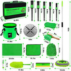 Lezcufer 17Pcs Car Wash Kit,62" Car Wash Brush Mop with Long Handle,Car Cleaning Kit,Car Detailing Brush Set,Car Wash Bucket,Car Wheel Brush,Complete Interior Car Cleaning Supplies - Image 2