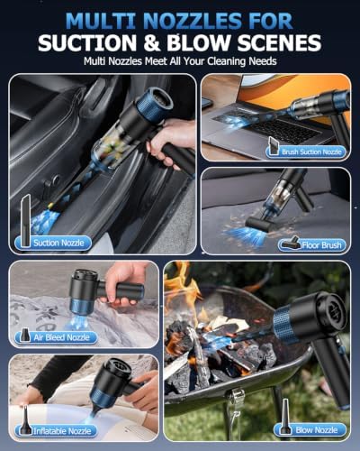 CFBF Handheld Car Vacuum Cordless Rechargeable, 15000PA Mini Vacuum Cleaner - Image 4