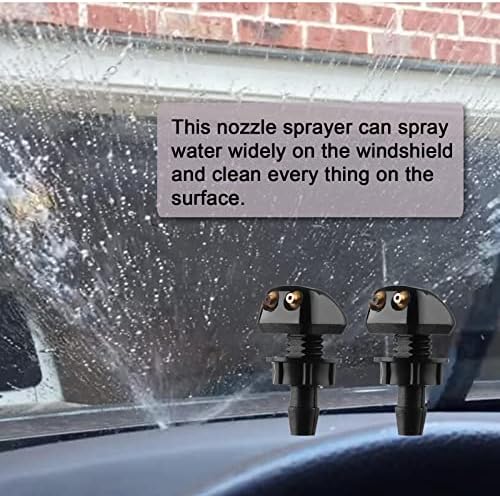 Front Windshield Washer Nozzles Windshield Sprayer Nozzle Windshield Squirter Nozzle for Most Cars SUVs Trucks, Car Accessories Wiper Spray Washer Jet with 3M Fluid Hose & 6 Connectors - Image 6