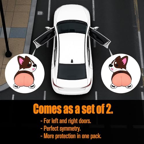 Car Door Anti Collision Protector Bumper Protector Sticker 2 Pcs PVC Cute Cartoon Stickers 3D Silicone Butt Anti Scratch Animal Funny Corgi Soft Car Body Decoration High Elasticity Protects The Paint - Image 5
