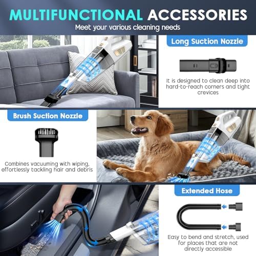 CKIKH Handheld Vacuum Cordless 15000PA, Hand Held Car Vacuum Cleaner - Image 3