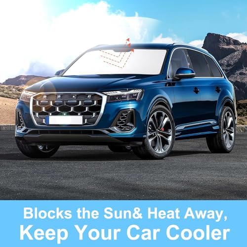 TINGLU Sun Shade for Audi Q7 SUV 2016-2024 2025 Accessories Windshield Sun Shade Window Shade UV Rays Protection Sun Visor Cover with Steering Wheel Sunshade Storage Bag - Image 5