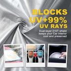 Windshield Sun Shade, Foldable Front Window Shades Cover for Windshield Sun Visor Protector, Keep Car Interior Cool, Universal Fit for Mini Compact Car Hatchback (55.12" x 27.56 ") - Image 4