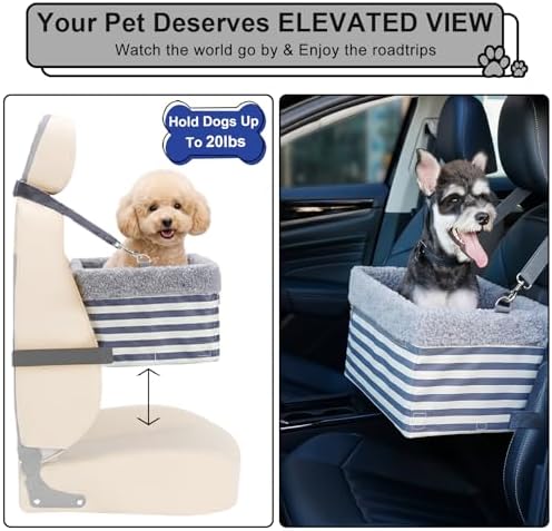 Dog Car Seats for Small Dogs, Upgrade Dog Booster Seat with Metal Frame Construction with Double-Layer Oxford, Perfect for Small Pets up to 20lbs - Image 5
