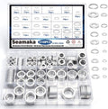 510PCS Oil Crush Washer,18 Sizes Oil Drain Plug Gaskets Assortment Kit,Automotive Aluminum Drain Plug Washer M6 M8 M10 M12 M14 M16 M18 M20 M22 M24 by Seamaka