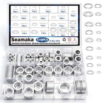 510PCS Oil Crush Washer,18 Sizes Oil Drain Plug Gaskets Assortment Kit,Automotive Aluminum Drain Plug Washer M6 M8 M10 M12 M14 M16 M18 M20 M22 M24 by Seamaka