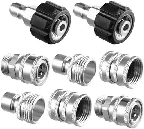 Twinkle Star Pressure Washer Adapter Set, Stainless Steel, 8 Sets by TwinkleStar