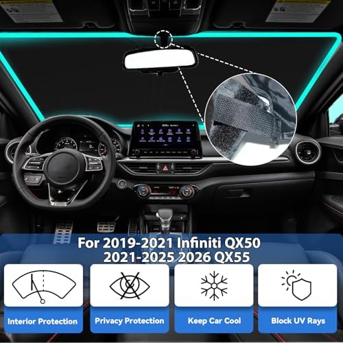 Windshield Sun Shade for Infiniti QX50 2019-2021 & 2021-2026 QX55 - Image 2