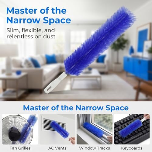 Fan Cleaner Brush with Bendable Microfiber Head, Washable & Reusable Dust Remover, ldeal for Fans Air Conditioning, Car Vents & Curtain (Grey 4PCS) - Image 3