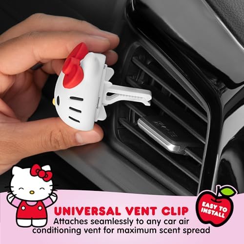 Sanrio Hello Kitty Car Air Freshener for Cars Trucks SUVs, Hello Kitty and Friends Cute Car Accessories for Women Car Decor Hello Kitty Car Accessories, Replaceable Scent Pods - Tropical Fruit Scent - Image 4