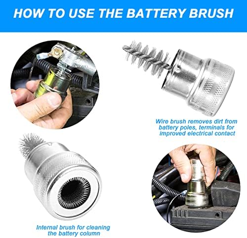 BELOMI 12PCS Battery Terminal Cleaning Brush and Protector Washer Kit, Red/Green - Image 5