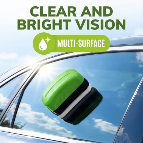 Automotive Oil Film Cleaning Brush, Clear Vision Car Glass Cleaner Prevent Rain and Fog, Reusable Windshield Cleaner Tool, Oil Film Cleaning Brush for Car Windows (2PCS) - Image 4